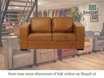 Leren bank Fine - 2 zits, 150 tot 200 cm, Nieuw, Ophalen of Verzenden, Rechte bank