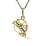 Gouden vintage hoorn hanger 14 krt, Sieraden, Tassen en Uiterlijk, Ophalen of Verzenden, Nieuw