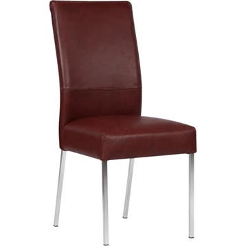 Leren eetkamerstoel Real - Granada Rouge (rood) - Poten, Huis en Inrichting, Stoelen, Nieuw, Ophalen of Verzenden, Eén, Rood