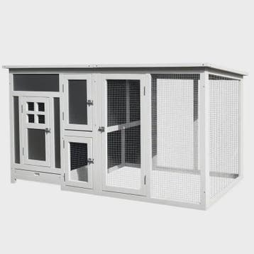 Ruime Houten Kippenhok met Ren en Waterdicht Dak - 160x75x80, Dieren en Toebehoren, Verzenden, Nieuw
