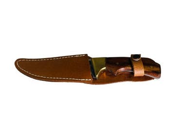Veiling - Outdoor Knife | Stainless Steel | Wood & Brass Des, Caravans en Kamperen, Kampeergereedschap, Nieuw