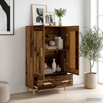 vidaXL buffetkast Oud hout 70 x 31 x 115 cm Bewerkt hout, Huis en Inrichting, Kasten | Buffetkasten, Minder dan 50 cm, Verzenden