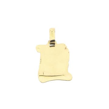 Gouden hanger van het gezicht van Jezus op perkament, Ophalen of Verzenden, Gebruikt, Goud, Overige merken