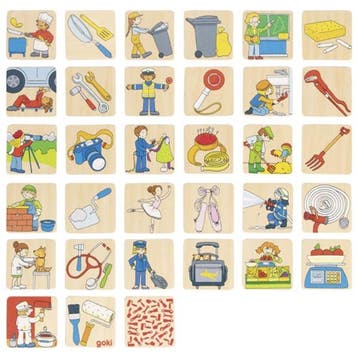 Goki houten memory spel beroepen -  van €14,45 voor €7,23, Ophalen of Verzenden, Nieuw