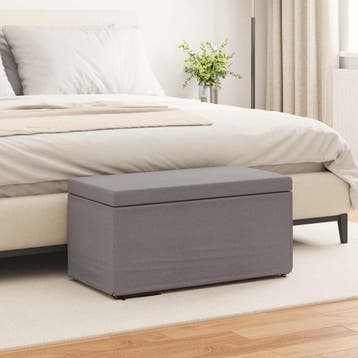 vidaXL Kruk Taupe 81 x 41 x 40 cm Stof en Geëngineerd Hout, Verzenden, Nieuw
