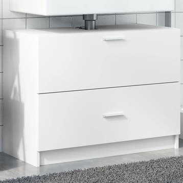 vidaXL Wastafelkast 78x37x59 cm bewerkt hout wit, Verzenden, Nieuw, Wastafelkast, Minder dan 100 cm