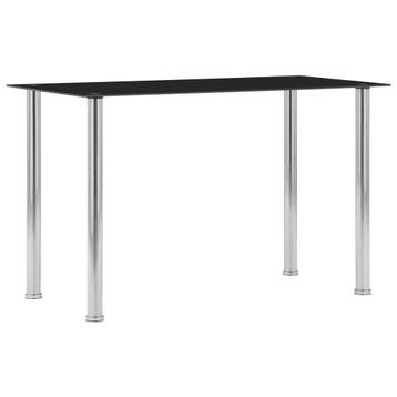 vidaXL Eettafel 120x60x75 cm gehard glas zwart, Huis en Inrichting, Tafels | Eettafels, Verzenden, Nieuw