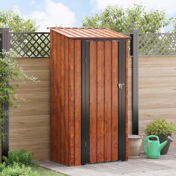 vidaXL Tuinhuisjes Bruin 103 x 74 x 200 cm Metaal, Tuin en Terras, Tuinhuizen, Verzenden, Nieuw