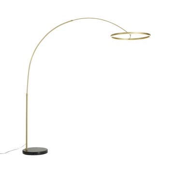 Design booglamp goud incl. LED 3-staps dimbaar - Anello, Verzenden, Nieuw, Design