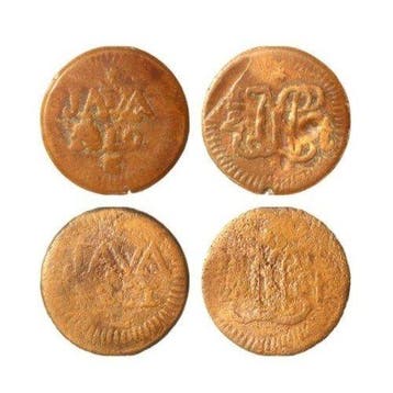 Nederlands-Indië - Java. 1/2 Stuiver 1810 & 1811 (2, Postzegels en Munten, Munten | Nederland