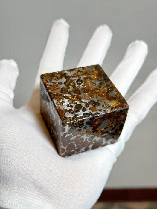 Sericho meteoriet Kubus - Hoogte: 5.5 cm - Breedte: 5.5 cm -, Verzamelen, Mineralen en Fossielen