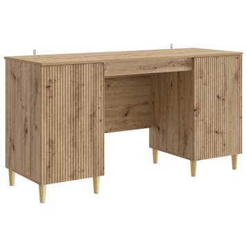 vidaXL Bureau Artisanaal eiken 142,5 x 50 x 75 cm Bewerkt, Verzenden, Nieuw