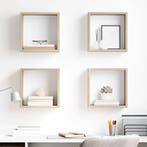 vidaXL Wandschappen kubus 4 st 30x15x30 cm sonoma, Verzenden, Nieuw
