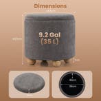 LIVSK Ronde Opbergpoef - Zachte Chenille Bekleding - Verborg, Verzenden, Nieuw