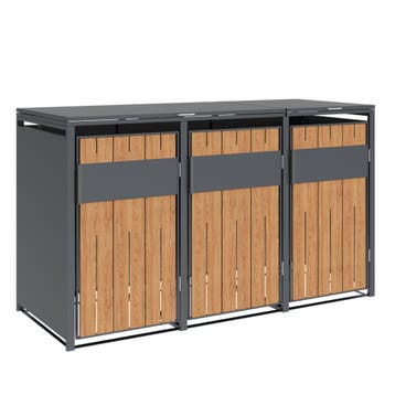Afvalcontainer ombouw 3-delig | Houtlook Antraciet | RVS, Ophalen of Verzenden, Nieuw, Metaal, Containerberging