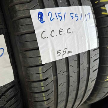2 x Continental EcoContact 215-55-17 Zomerbanden 5,5mm, Auto-onderdelen, Banden en Velgen, 17 inch, Ophalen of Verzenden, Band(en)