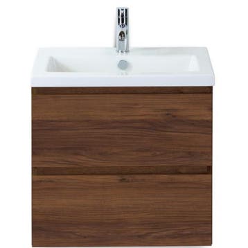 Vogue Badmeubelset 60 cm - Greeplijst in Kleur - Walnoot -, Ophalen of Verzenden, Nieuw