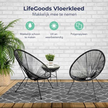 2dekans | LifeGoods Buitenkleed - 120x180CM - Vloerkleed -, Ophalen of Verzenden, Zo goed als nieuw