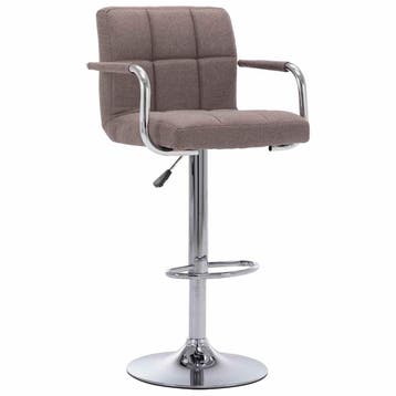 vidaXL Barstoel stof taupe, Verzenden, Nieuw