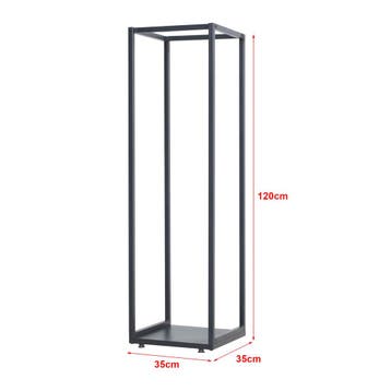 [en.casa] Brandhout rek Tornved houtopslag 35x35x120 cm zwar, Verzenden