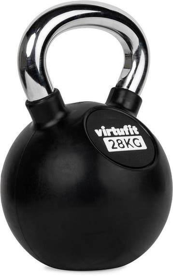 VirtuFit Kettlebell - Rubber/Chroom - 28 kg, AFHAALDEAL!!, Ophalen, Nieuw, Benen