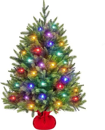 2dekans | Yaheetech Kunstkerstboom Inclusief 50 Gekleurde, Ophalen of Verzenden, Zo goed als nieuw
