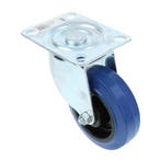Zwenkwiel met bevestigingsplaat verzinkt met blauwe nylon, Doe-het-zelf en Verbouw, Zwenkwielen, Verzenden, Nieuw
