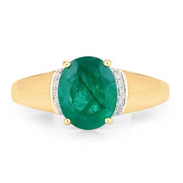 Ring - 14 karaat Geel goud - 2.60ct. tw. Smaragd - Diamant -, Nieuw