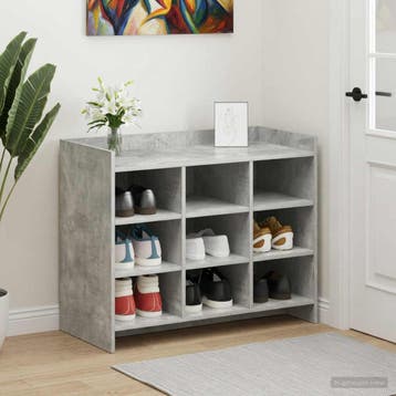 vidaXL Schoenenkast Betongrijs 85 x 39,5 x 70 cm Bewerkt, Verzenden, Nieuw