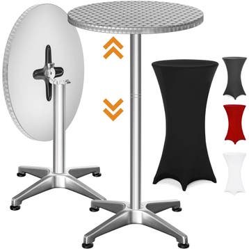 Statafel Zilver 115x60cm + statafelhoes Zwart Ø60cm, Verzenden, Nieuw