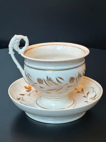 Vieux Paris - Kop en schotel - Porselein - Rare Empire