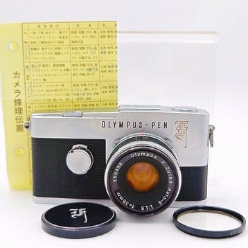 Olympus PEN-F F+ .Zuiko Auto-S 1,8/38mm - Repaired / CLA´d, Audio, Tv en Foto, Fotocamera's Analoog, Nieuw