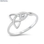 Zilveren keltische love knot ring moeder dochter rhodium, Verzenden, Nieuw, Zilver