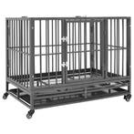 vidaXL Hondenbench met wielen 92x62x76 cm staal, Verzenden, Nieuw