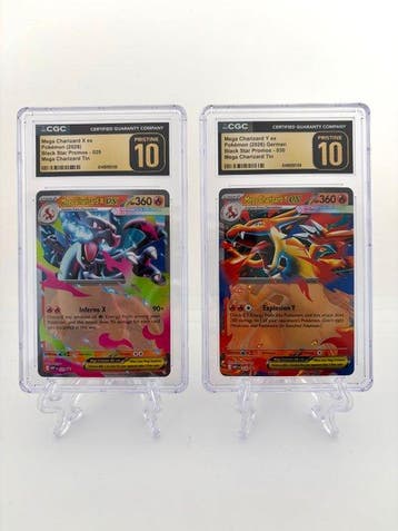 Pokémon - 2 Graded card - Mega Charizard X ex & Mega, Nieuw