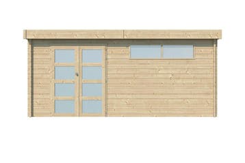 Woodlands Blokhut Modern met Dakisolatie 505 x 385 cm, Nieuw