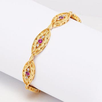 Zonder minimumprijs - Armband 18-karaats goudlaag, Zilver, Nieuw