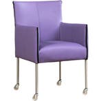 Set van 10 Leren eetkamerstoelen More - Toledo Lila, Ophalen of Verzenden, Nieuw, Leer, Vijf, Zes of meer stoelen