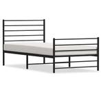 vidaXL Bedframe met hoofd- en voeteneinde metaal zwart, Huis en Inrichting, Slaapkamer | Bedden, Eenpersoons, Verzenden, Zwart