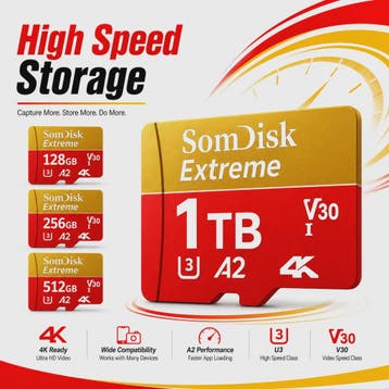 Snelle Micro SDXC Kaart 128GB/256GB/512GB/1TB/2TB - Class 10, Verzenden, Nieuw