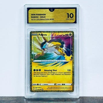 Pokémon Graded card - Raikou Holo 050 - 30th Anniversary –, Nieuw