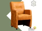 Leren eetkamerstoel Sharp - Kenia Cognac (cognac) - Met, Eigentijds, Modern, Bruin, Nieuw, Leer