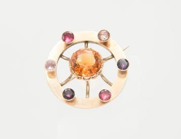 Broche - 18 karaat Roségoud Toermalijn - Topaas