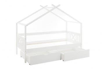 Huisbed 90x200 Wit | Grenenhout | Nieuw | Scherpe Prijs, 85 tot 100 cm, Nieuw, Ophalen of Verzenden, Lattenbodem
