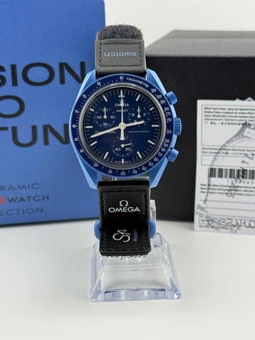 Omega x Swatch - MoonSwatch - Mission to Neptune - Zonder, Nieuw