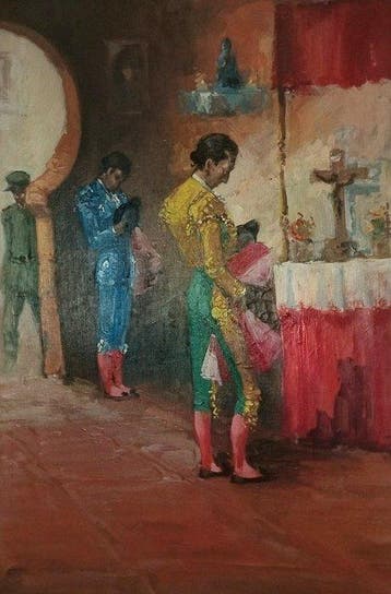 José Puente (1928-2002) - Manolete, Antiek en Kunst, Kunst | Schilderijen | Klassiek