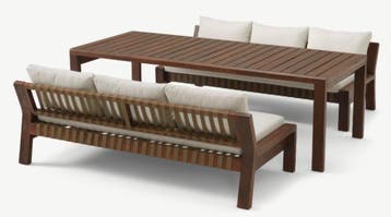 Lounge Dining Set - Zambra - Wit - Acacia - The Outsider, Tuin en Terras, Tuinbanken, Verzenden, Nieuw