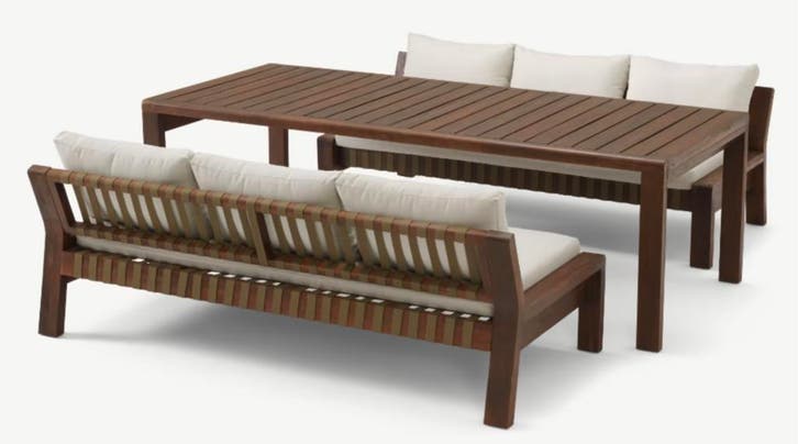 Lounge Dining Set - Zambra - Wit - Acacia - The Outsider, Tuin en Terras, Tuinbanken, Verzenden