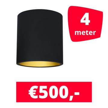 LED Railverlichting Lipari Zwart 4 spots + 4M rails