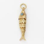 Hanger - 18 karaat Geel goud - Turquoise, Sieraden, Tassen en Uiterlijk